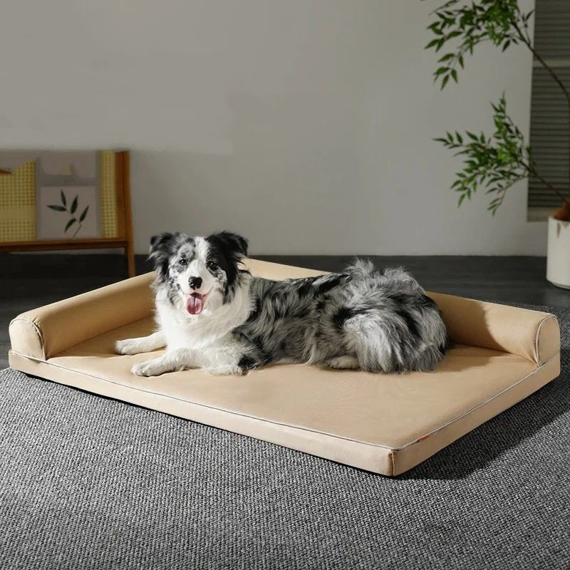 Waterproof Pet Bed Washable Removable Cushion with Anti Slip Base - Green