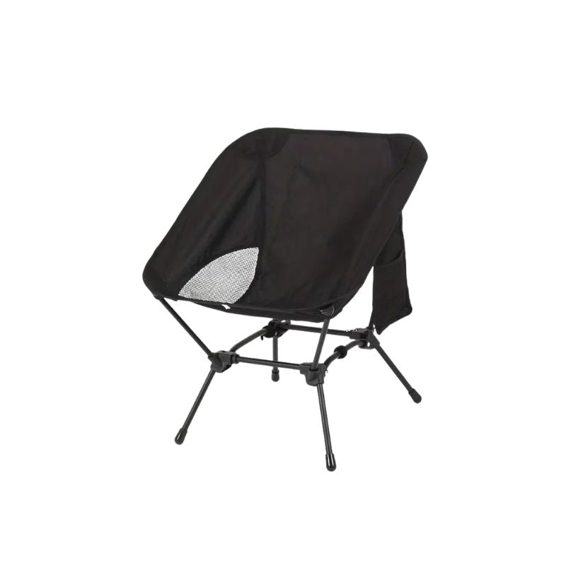 Outdoor Folding Chair Portable Beach Camping Seat with Carry Bag - Black