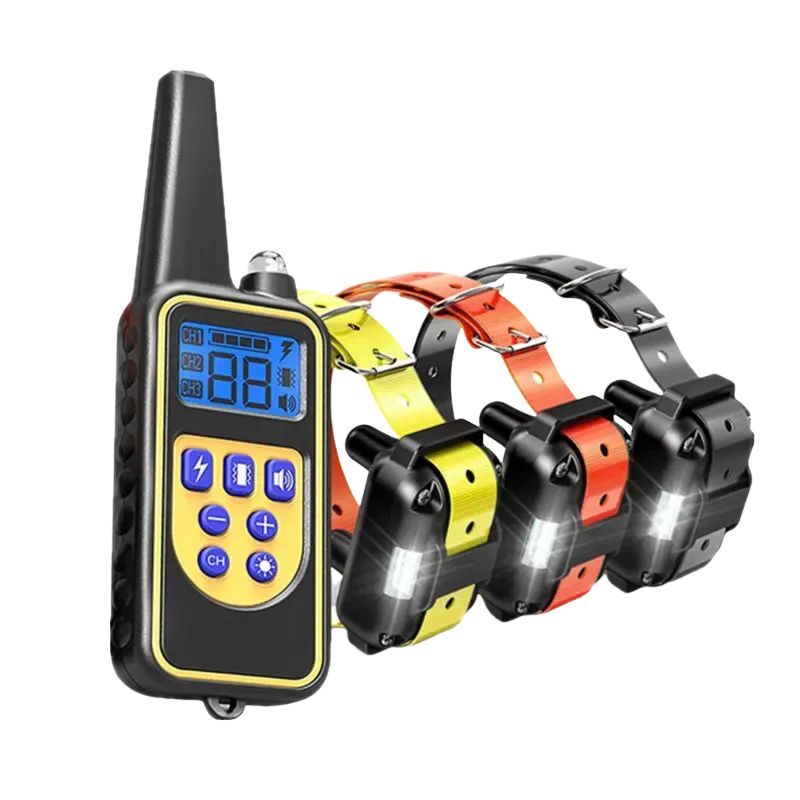 Rechargeable Dog Training Collar Remote Control Waterproof Training System 3 Collar Set