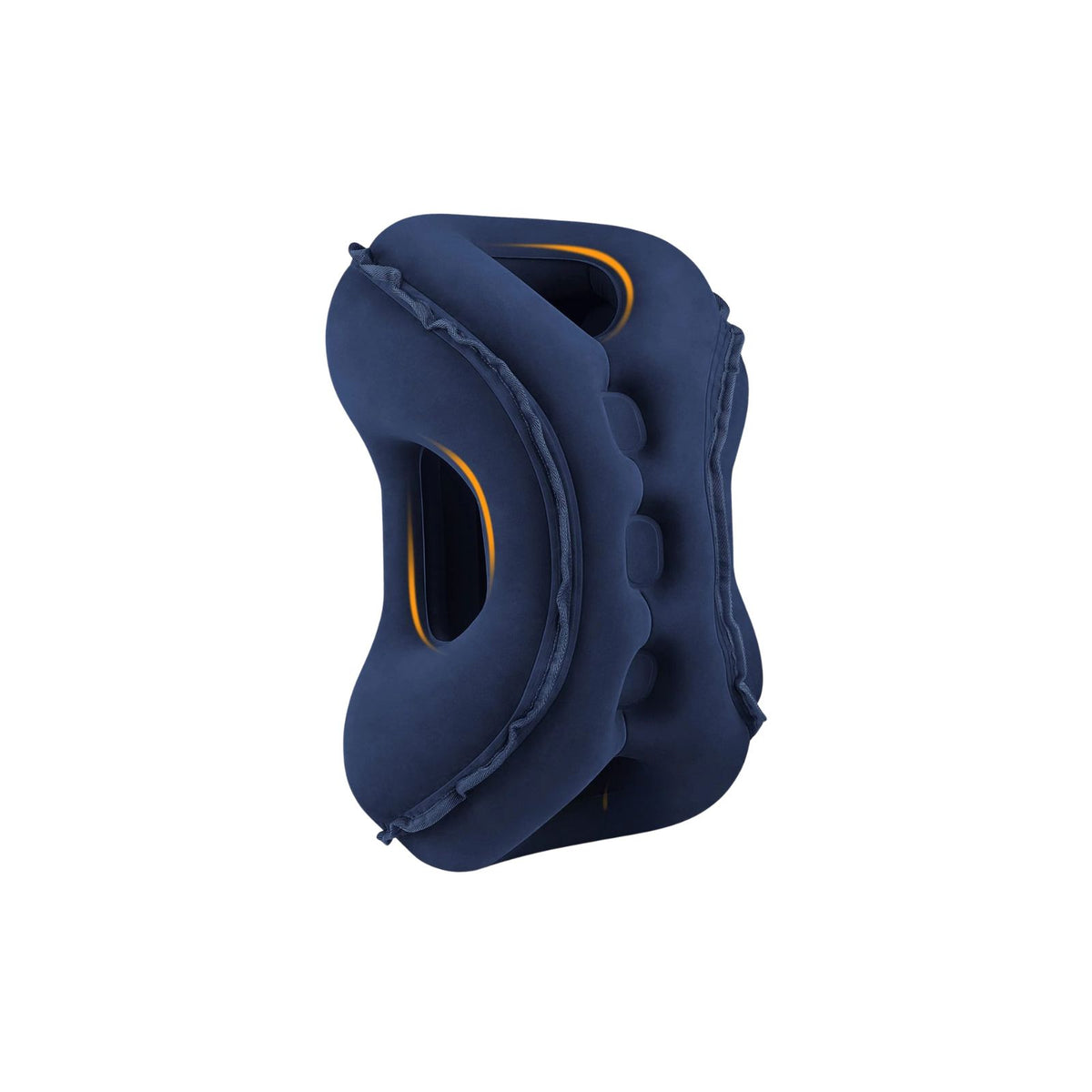 Inflatable Travel Neck Pillow Ergonomic Airplane Head and Neck Support Cushion - Grey