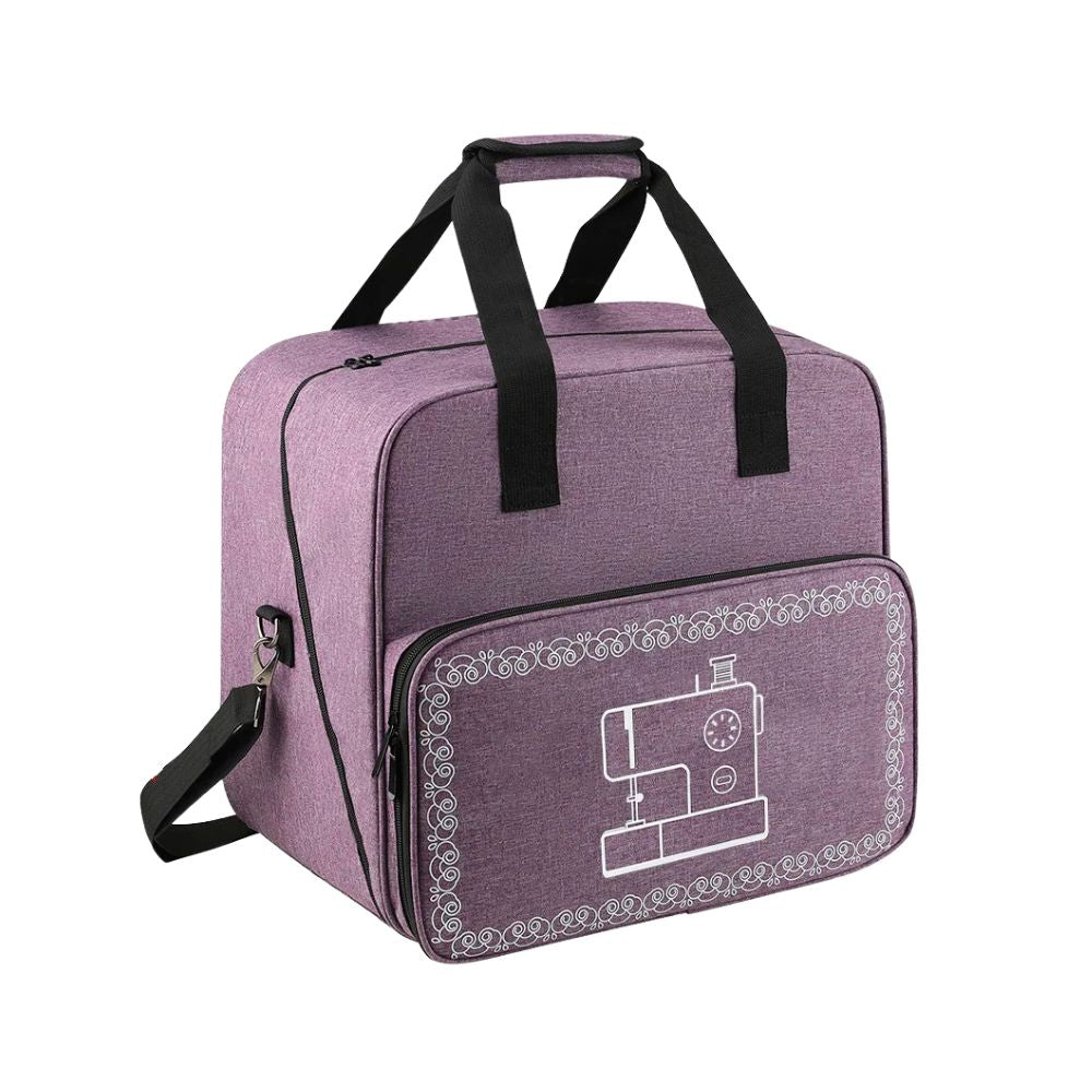 Portable Heavy Duty Sewing Machine Storage Bag Large Capacity Oxford Carry Tote Organizer - Purple