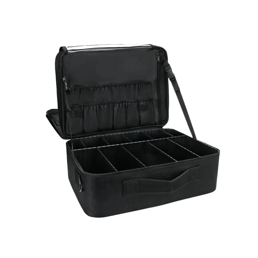 Makeup Storage Case Portable Foldable Travel Organizer 40 cm Extra Large Capacity Black