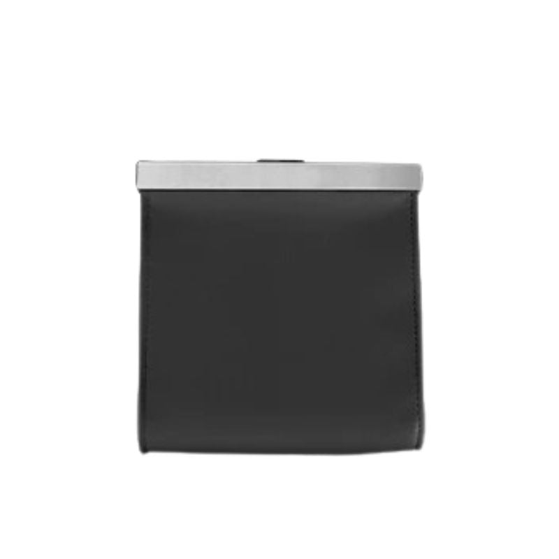 Seat Back Storage Bag Leather Hanging Vehicle Organiser Waste Bin Holder Pocket - Black