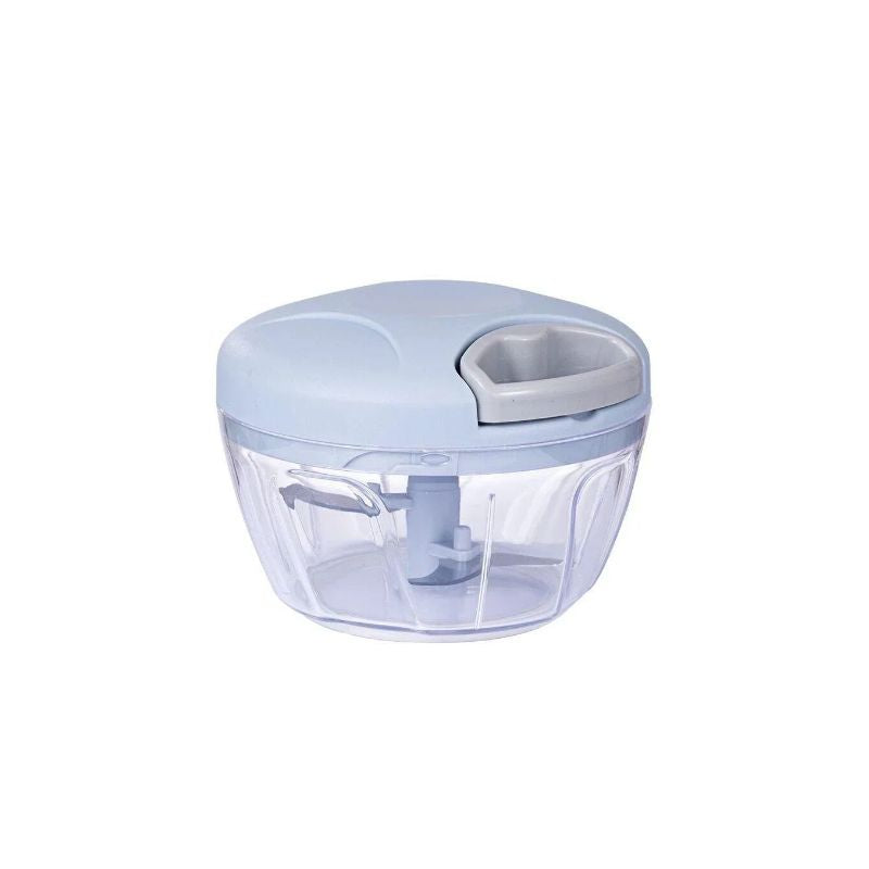 Manual Food Chopper 500mL Hand Pull Garlic Vegetable Onion Meat Mincer with Stainless Steel Blades - Blue