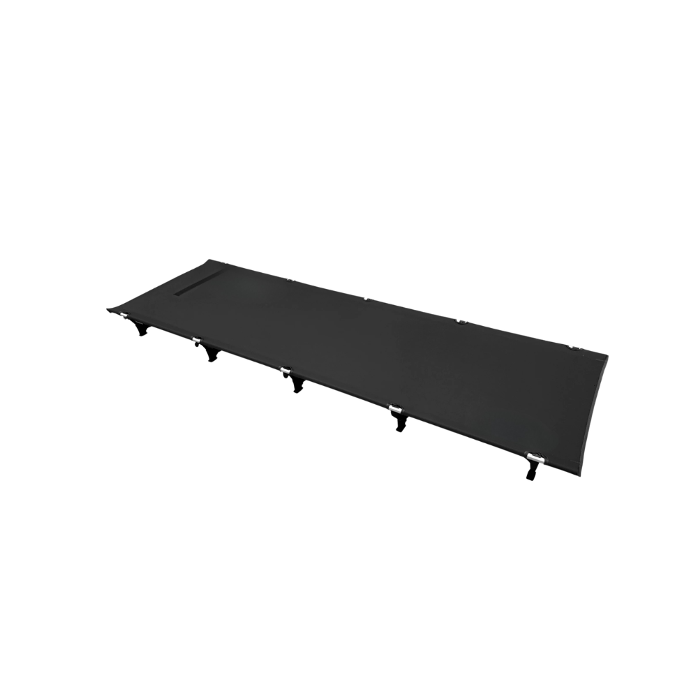 Camping Cot 70cm Portable Folding Bed Ultralight Aluminum Frame Outdoor Sleeping Bed - Black