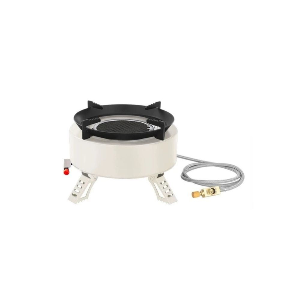 Camping Gas Stove 3200W Portable Wind Resistant Outdoor Cooking Burner - White