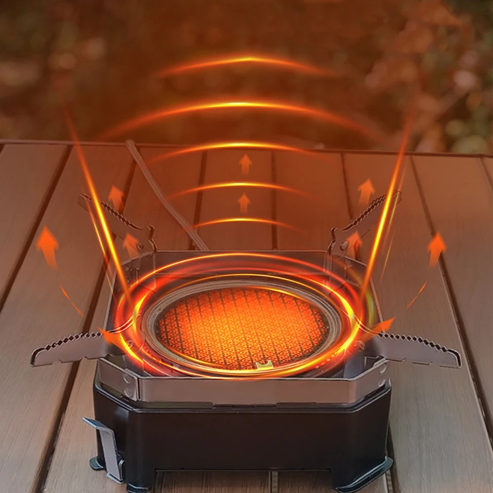 Camping Cooking Stove 2200W Infrared Burner Split Type Portable Foldable Design – Black