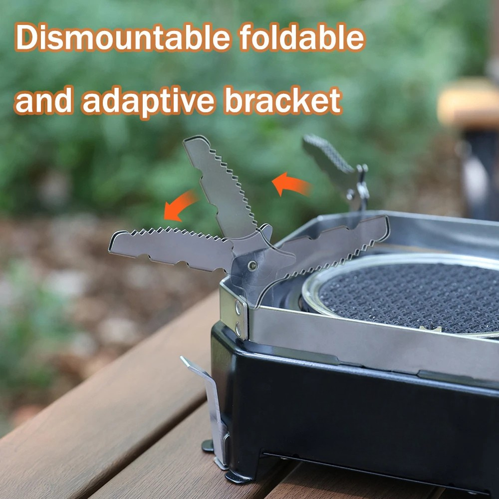Camping Cooking Stove 2200W Infrared Burner Split Type Portable Foldable Design – Black