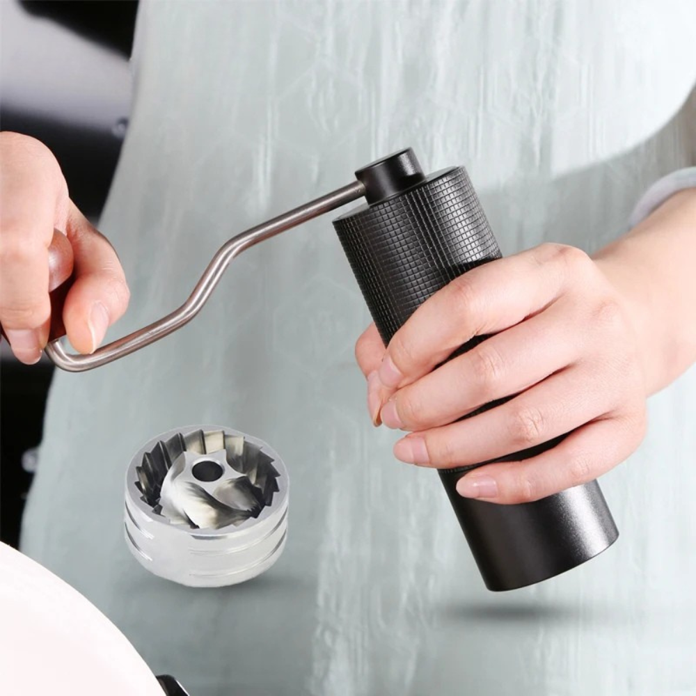 Coffee Bean Burr Mill 20g Manual Hand Tool Metal Body Portable Adjustable Settings – Black