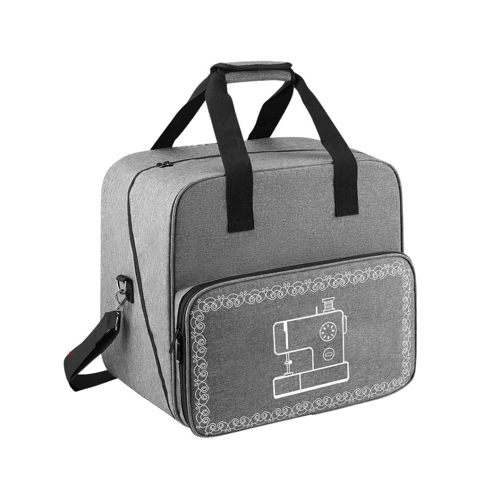 Portable Heavy Duty Sewing Machine Storage Bag Large Capacity Oxford Carry Tote Organizer - Grey