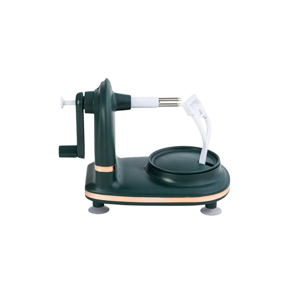 Manual Hand Crank Fruit Peeler with Suction Base Stainless Steel Rotating Peeling Machine - Dark Green