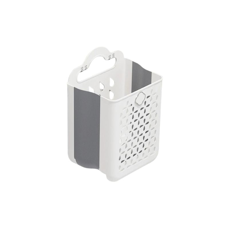 Laundry Basket Foldable PP Plastic Storage Hamper with Handles - Cream