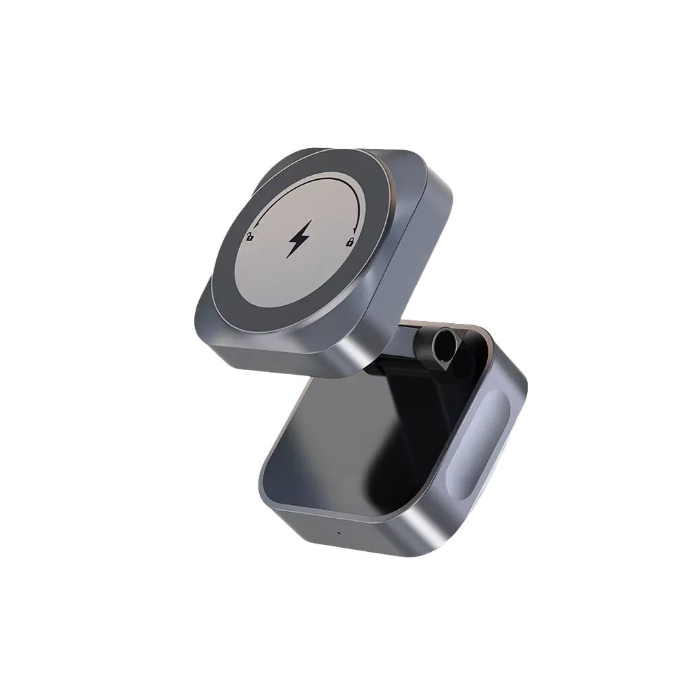 Phone Holder 15W Foldable Wireless Charger Suction Cup Dashboard Windscreen Mount with USB Cable