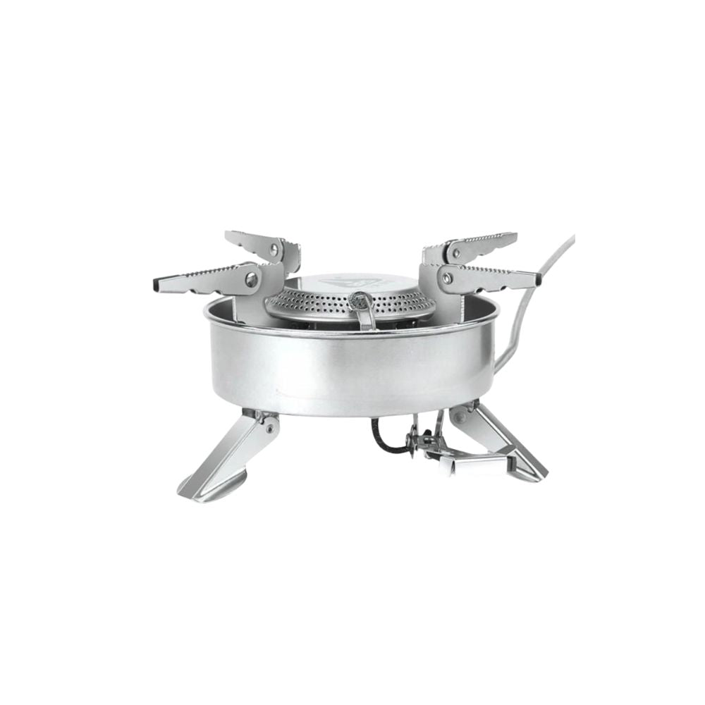 Camping Stove 2270W Gas Burner Windproof Portable Outdoor Cooker - Silver