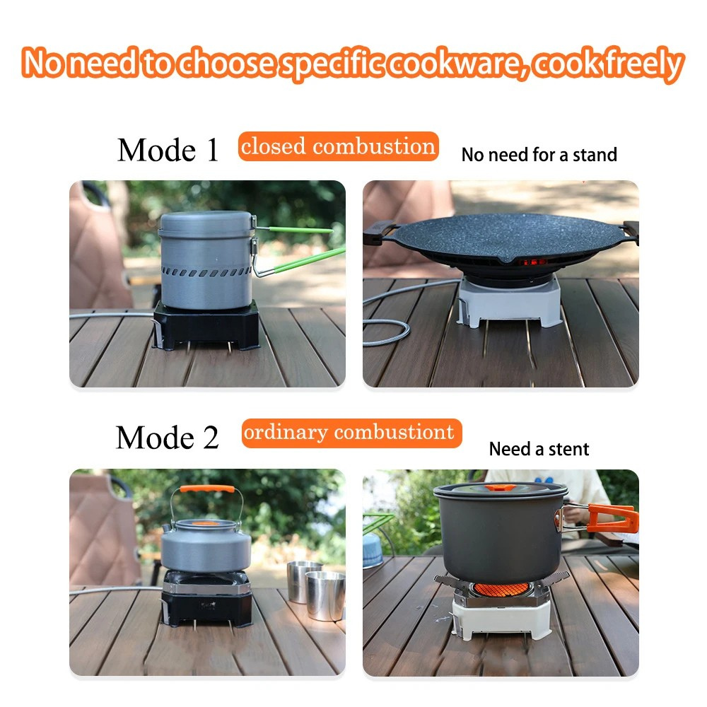 Camping Cooking Stove 2200W Infrared Burner Split Type Portable Foldable Design – Black