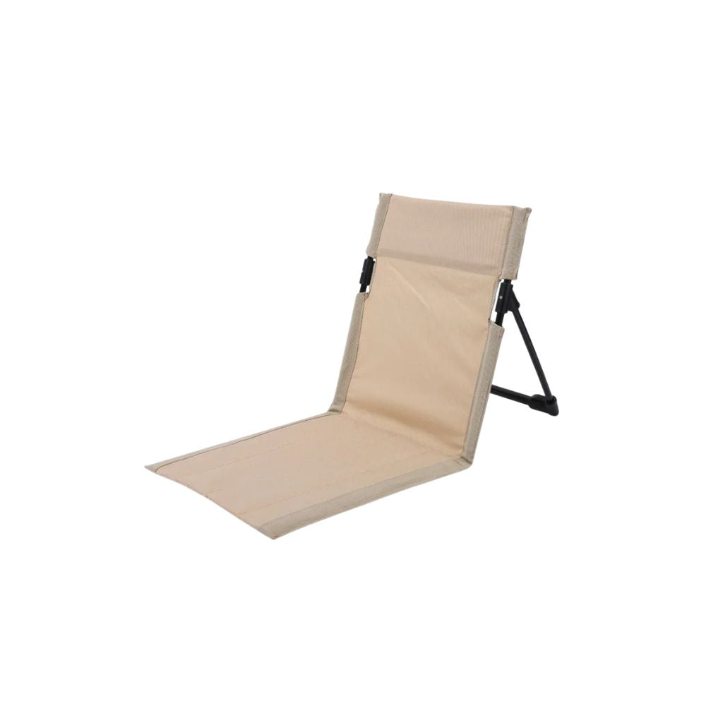 Camping Chair Foldable Single Seat Padded Cushion Backrest Portable Lounger - White