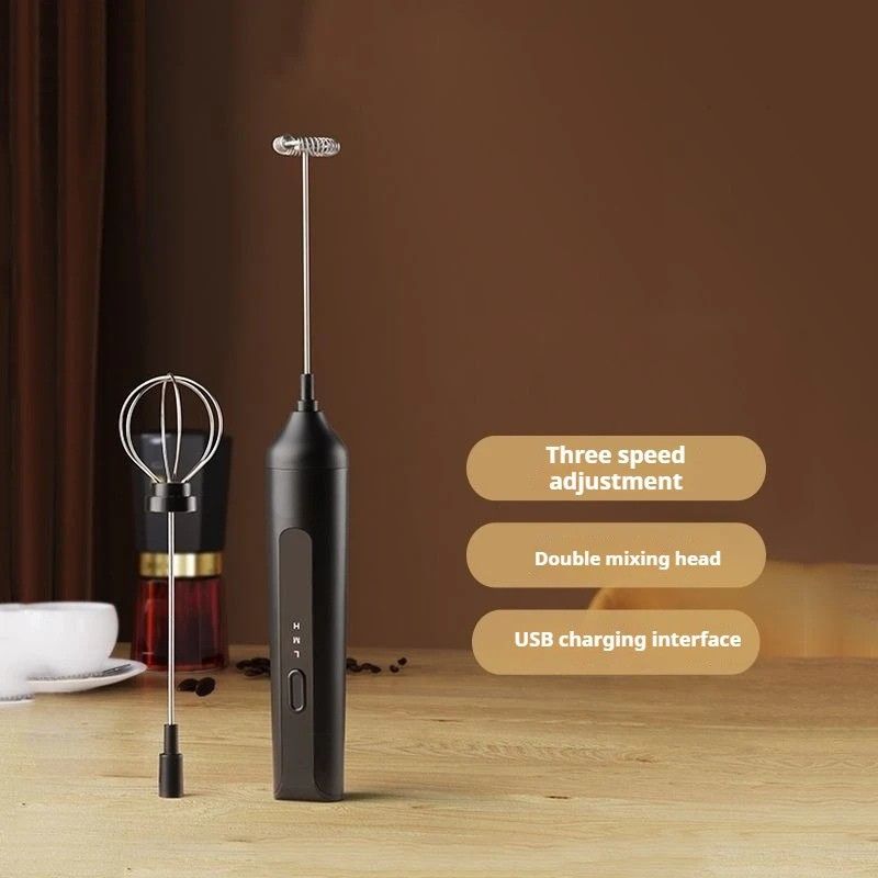 Milk Frother Electric Coffee Whisk 3 Speed Portable Kitchen Mixer Tool