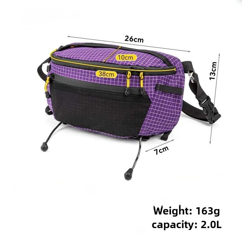 Hiking Chest Bag Waterproof Crossbody Travel Sling Backpack - Purple