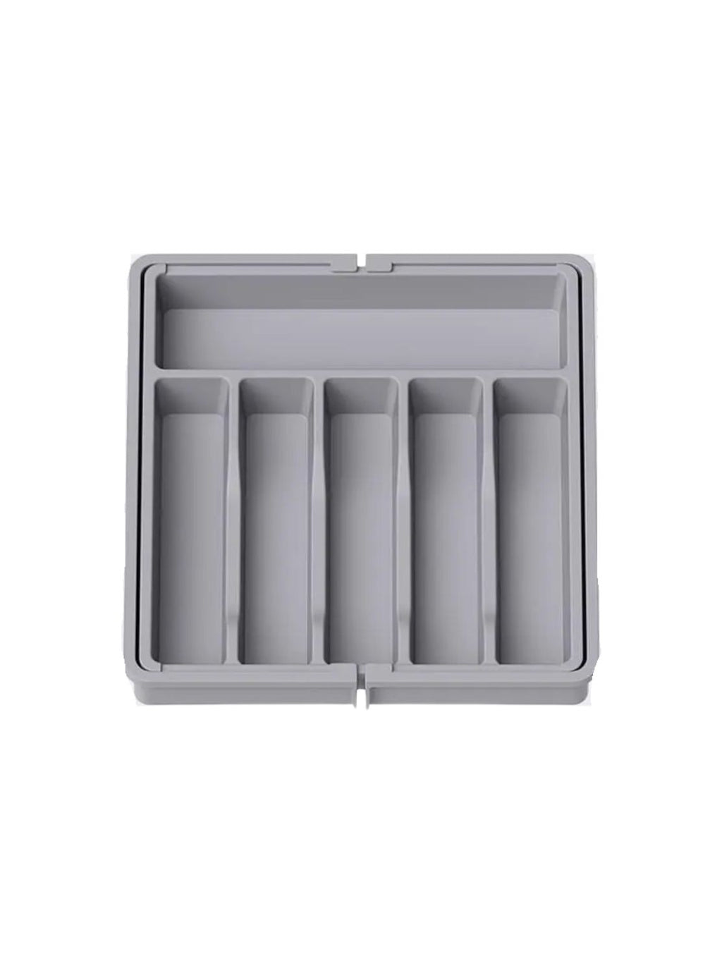 Expandable Drawer Organiser Adjustable Cutlery Storage Tray Non-Slip Kitchen Holder - Grey