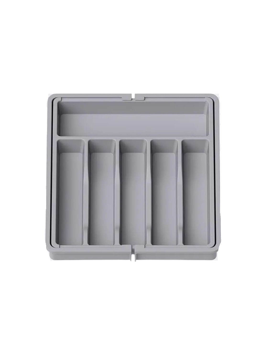 Expandable Drawer Organiser Adjustable Cutlery Storage Tray Non-Slip Kitchen Holder - Grey