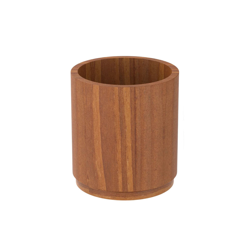 Utensil Holder Rotating 360 Degree Wooden Kitchen Benchtop Organiser - Brown