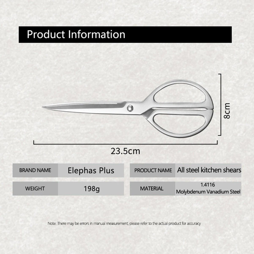 Kitchen Poultry Shears 198g Stainless Steel Detachable Serrated Blade Food Preparation Cutter