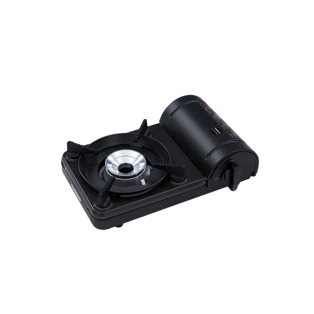 Camping Gas Stove 1.86KW Portable Wind Resistant Outdoor Cooker - Black