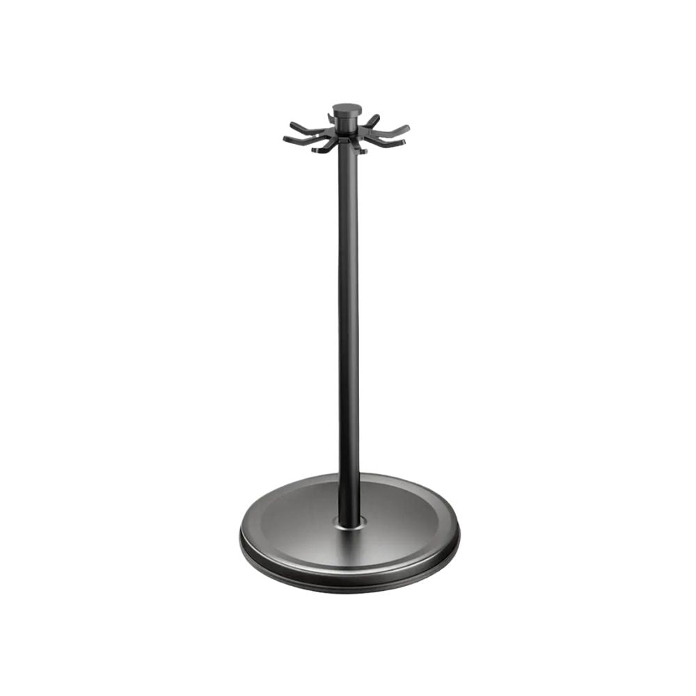 360° Rotating Kitchen Utensil Holder with 8 Hooks Countertop Cooking Tool Organizer Stand - Grey