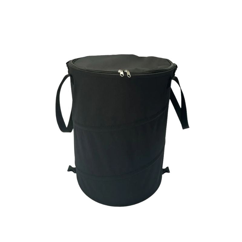 Outdoor Trash Can Foldable Oxford Cloth Garden Waste Storage Bin with Handles - Green