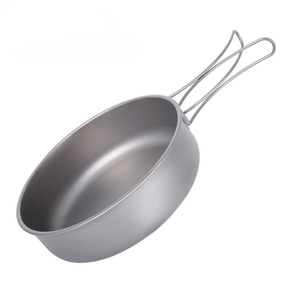 Camping Cookware Set Titanium Multifunction Pot Steamer Frying Pan Set with Lid Portable Outdoor Kit