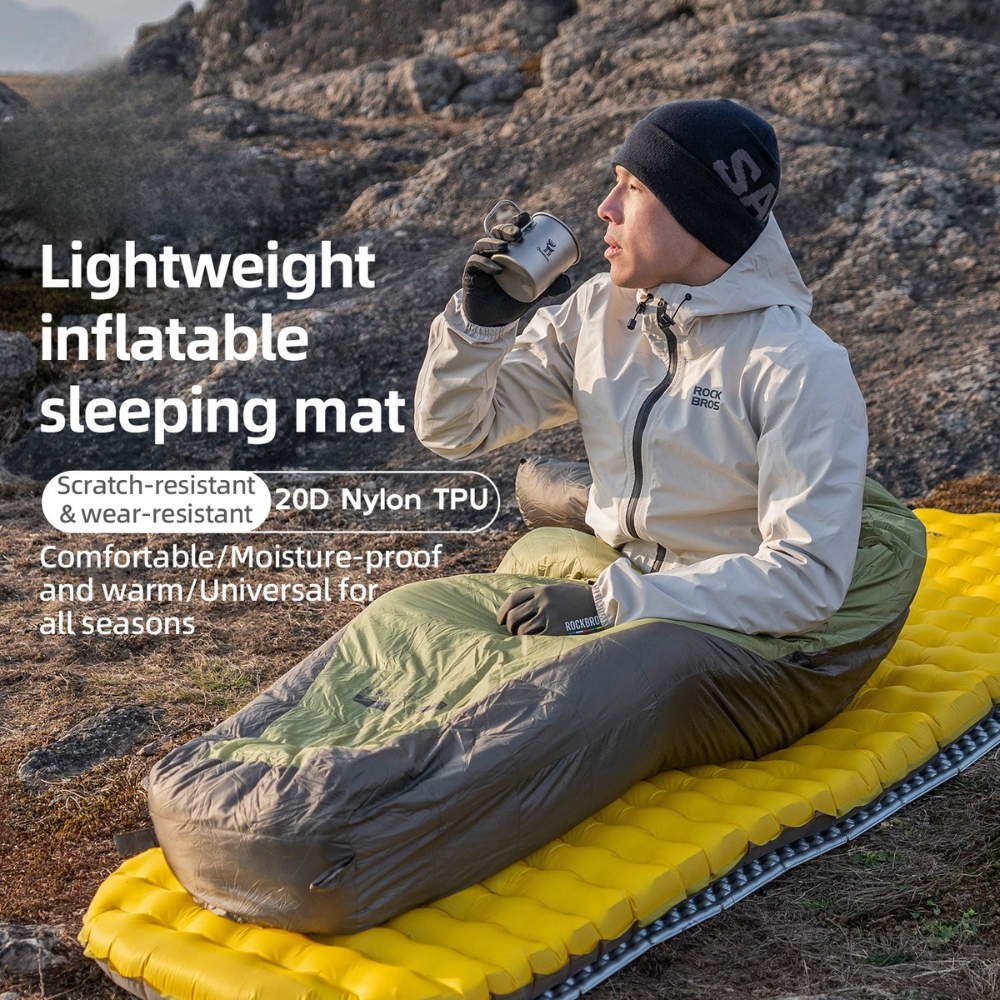 Inflatable Camping Mattress 182cm Ultralight 490g Foldable Hiking Bed R5.0 – Green