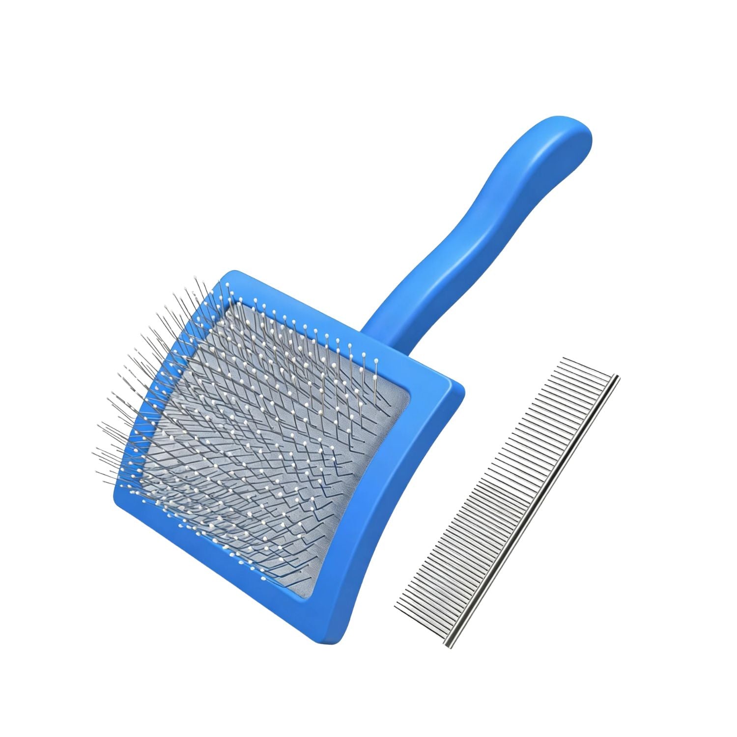Pet Grooming Brush Set 2 Piece Self Cleaning Slicker Brush Dematting Comb Hair Removal Tool