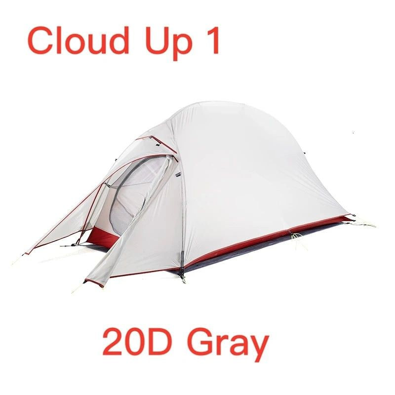 Camping Tent 2 Person Ultralight Double Layer Waterproof 3000mm Four Season Backpacking Tent - Grey