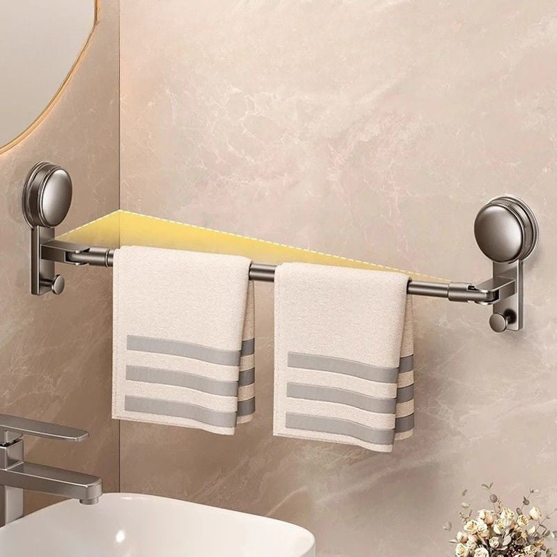 Shoe Rack 30-58cm Expandable Suction Wall Mounted Slipper Holder Aluminium Bathroom Organiser