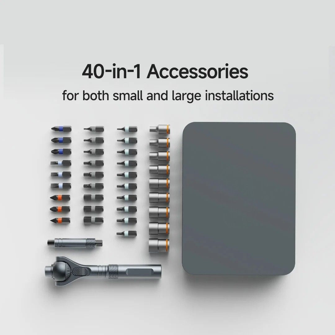 Heavy Duty 40 Piece Ratchet Screwdriver Set Multi Function Magnetic Bit Driver Repair Tool Kit