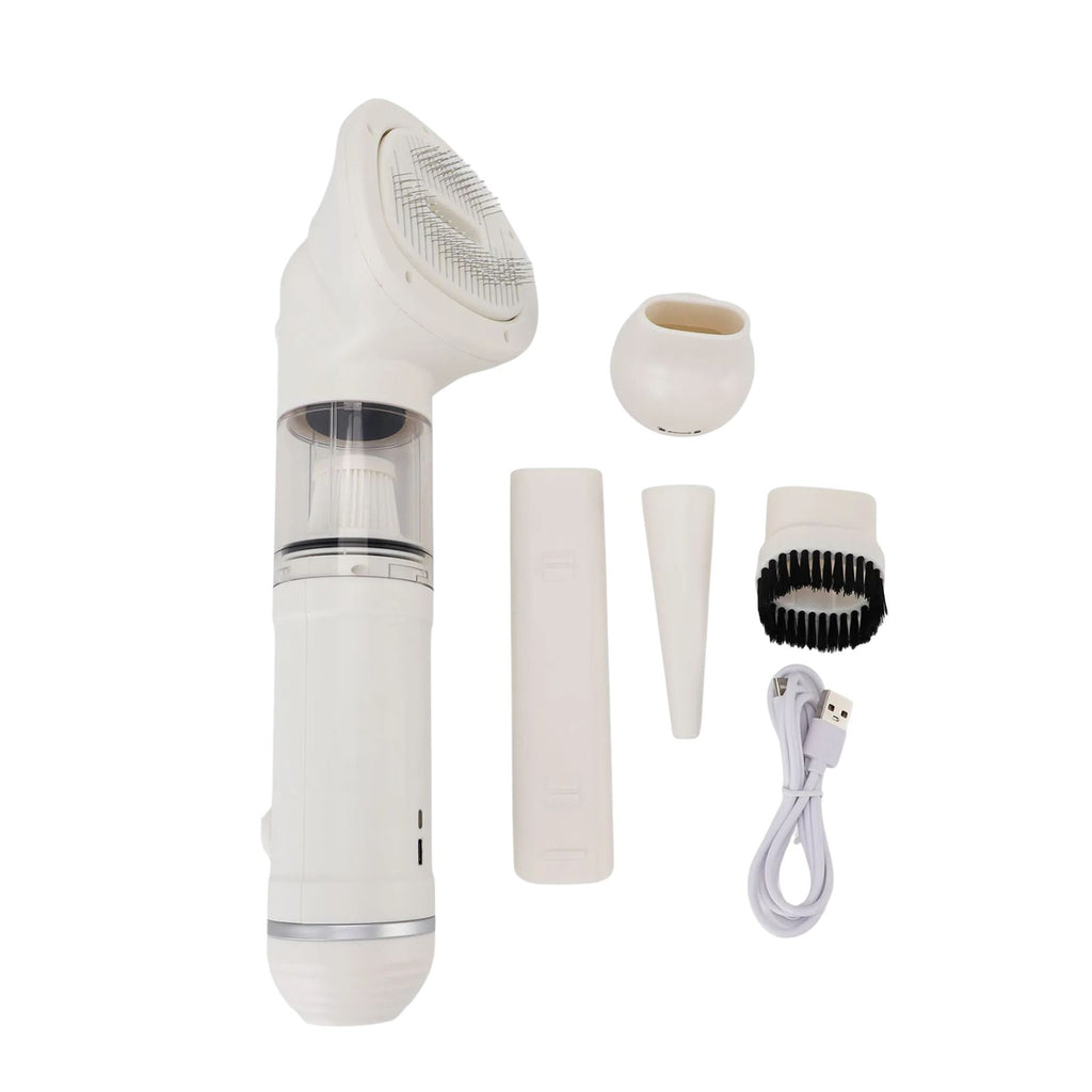 Pet Grooming Vacuum Cleaner 1800mAh Rechargeable Shedding Brush Hair Removal Kit for Dogs and Cats