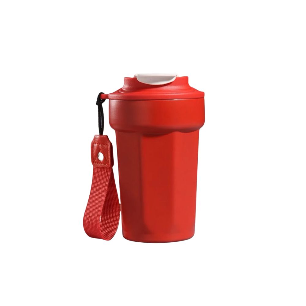 Stainless Steel Vacuum Insulated Coffee Tumbler with Lid Portable Thermal Travel Mug - Red