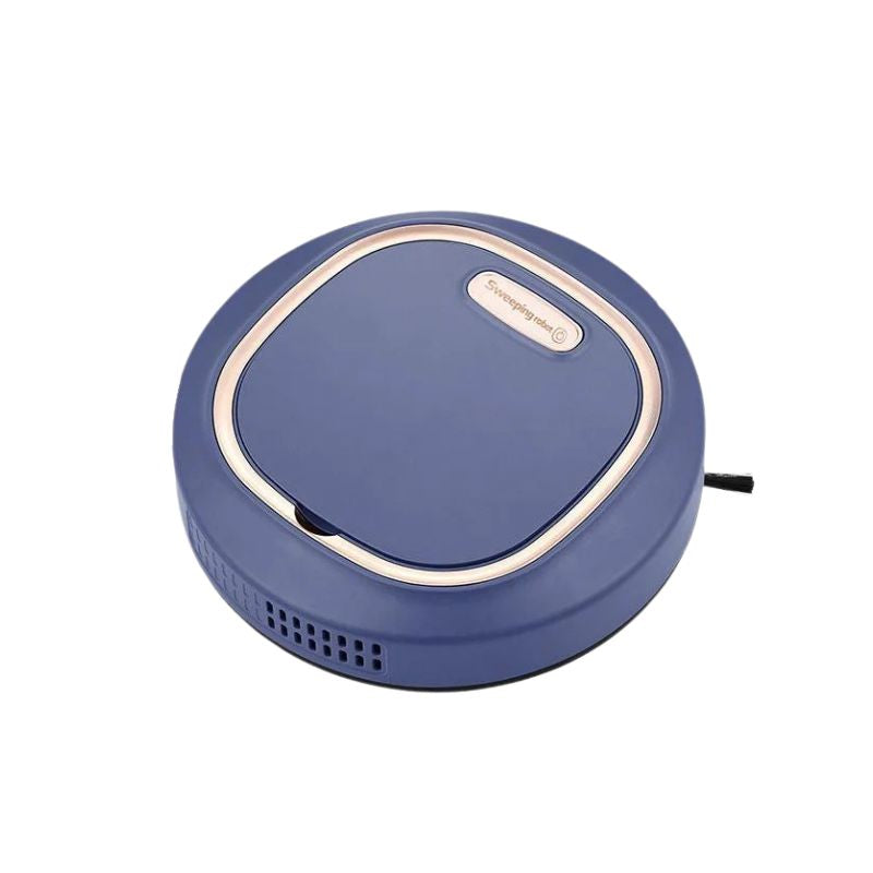 Robot Vacuum Cleaner 1200Pa USB Rechargeable Wet and Dry Floor Sweeper 90Min Runtime - Blue