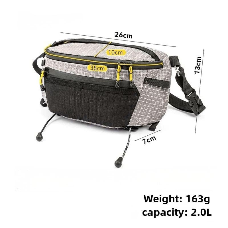 Hiking Chest Bag Waterproof Crossbody Travel Sling Backpack - Grey