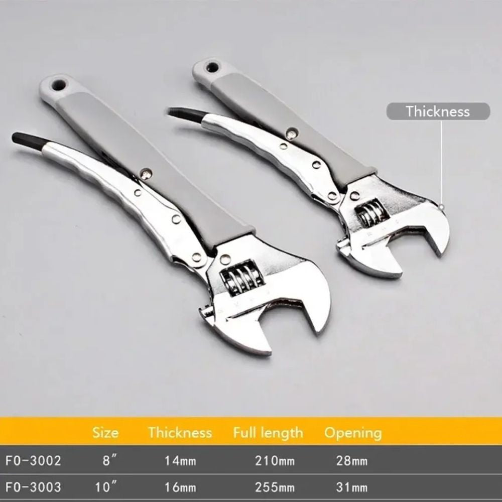Adjustable Wrench Portable Heavy Duty Universal Spanner 8/10 Inch 30-33 mm Jaw Opening Repair Tool