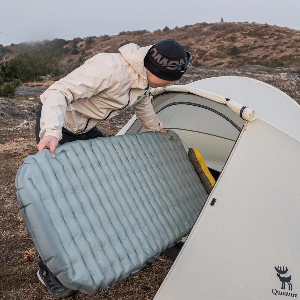 Camping Sleeping Pad Inflatable Mattress 182cm Ultralight Foldable Hiking Bed - Yellow