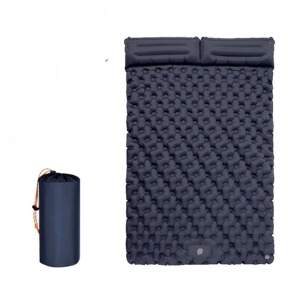 Camping Sleeping Pad Double Inflatable Mattress 200cm Portable Ultralight Folding Bed - Navy Blue