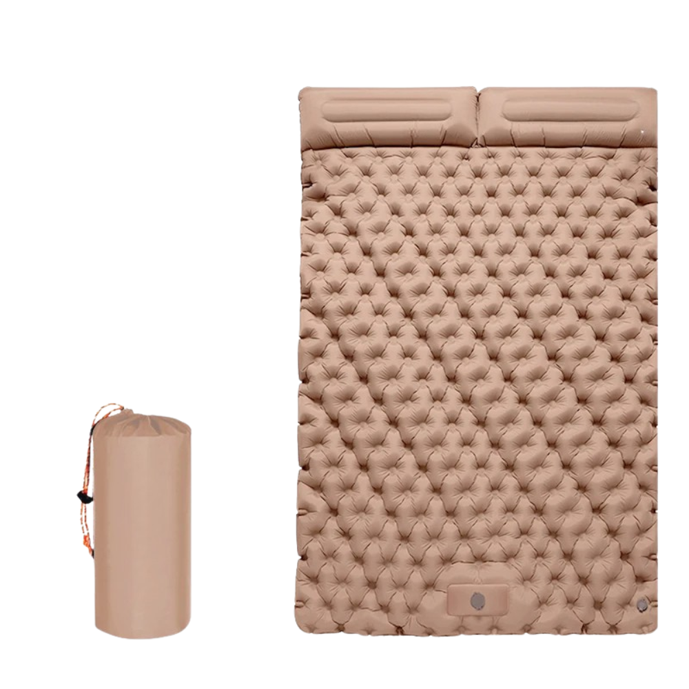 Double Camping Sleeping Pad Inflatable Mattress 200cm Portable Folding Bed – Khaki