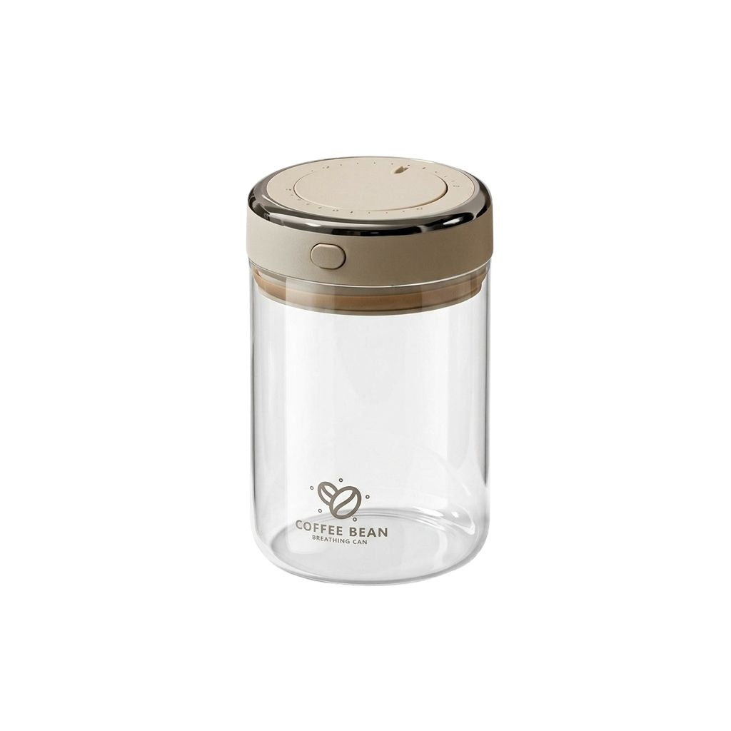 Coffee Canister 500 mL Glass Airtight Storage Jar with CO2 Valve - Clear