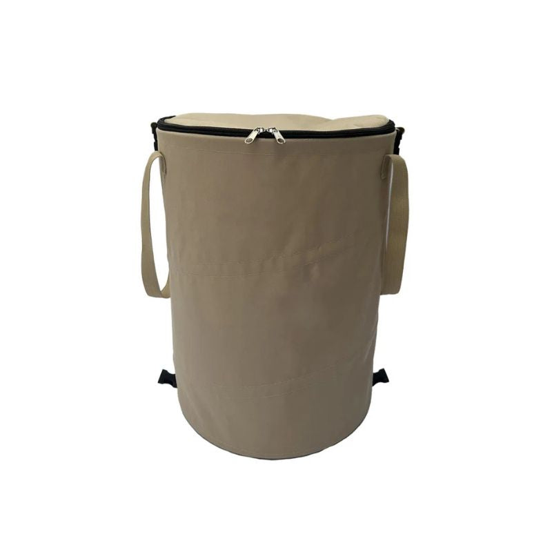 Outdoor Trash Can Foldable Oxford Cloth Garden Waste Storage Bin with Handles - Green