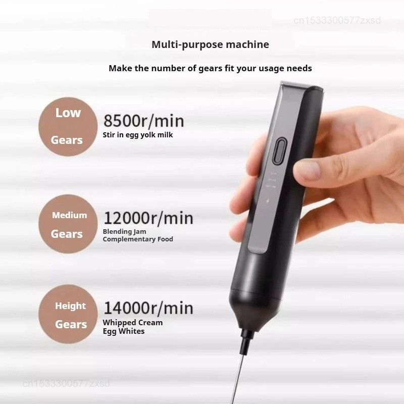 Milk Frother Electric Coffee Whisk 3 Speed Portable Kitchen Mixer Tool
