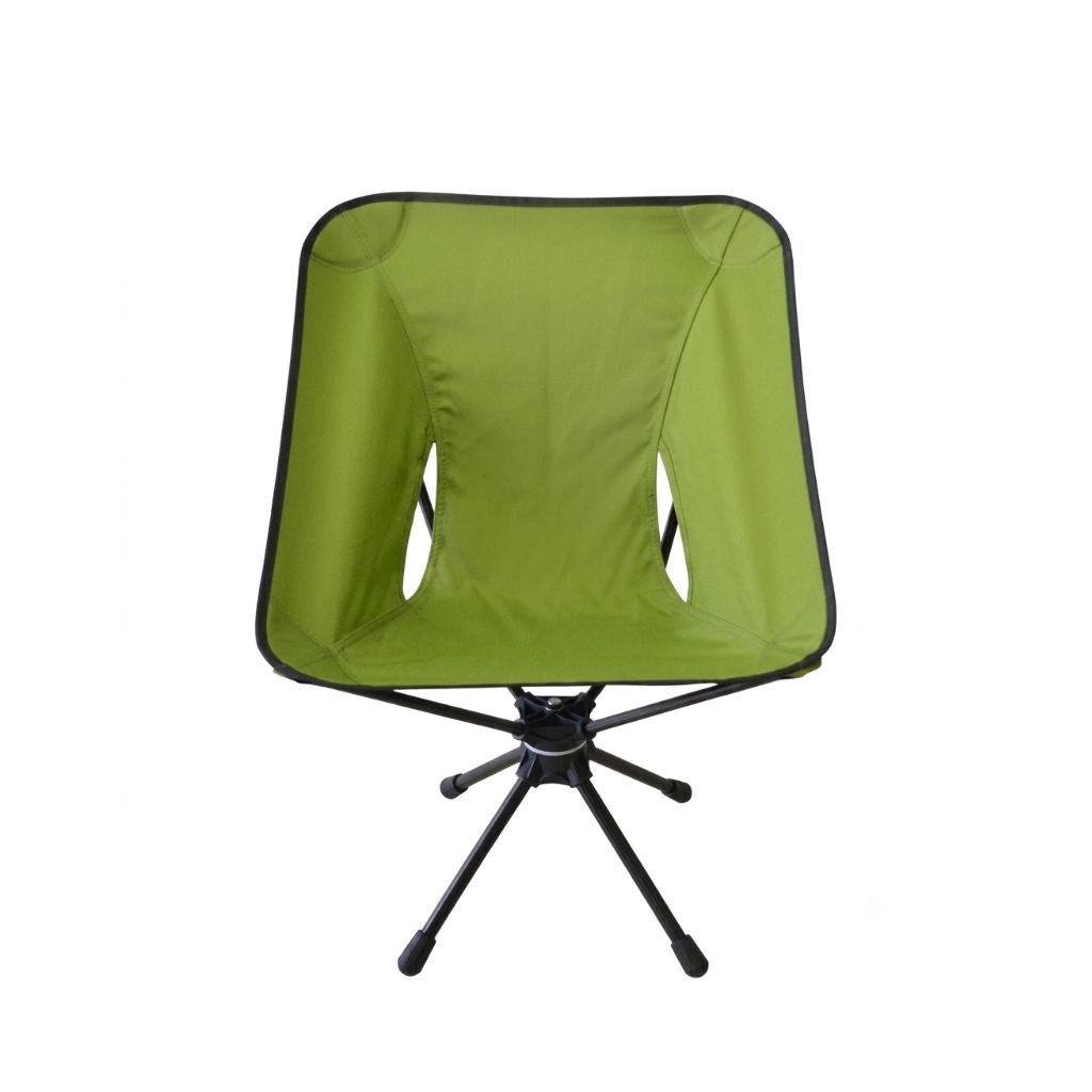 Camping Folding Chair Portable Swivel Seat Lightweight Outdoor Chair with Carry Bag - Green