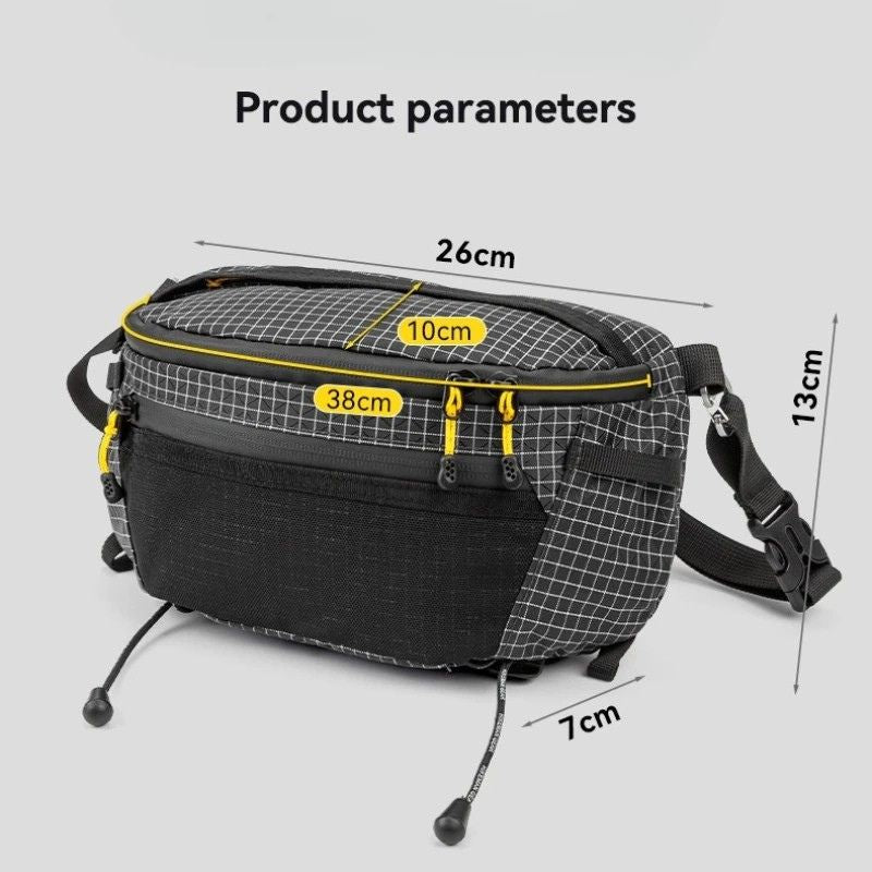 Hiking Chest Bag Waterproof Crossbody Travel Sling Backpack - Black