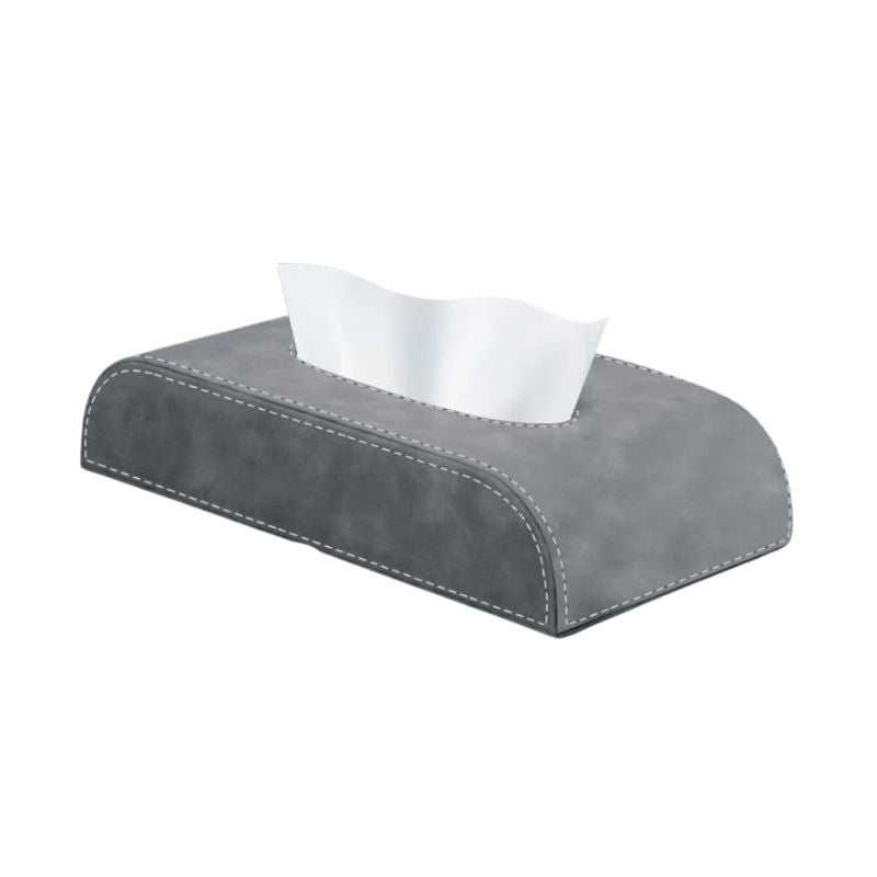 Car Tissue Box Suede Storage Organiser Dashboard Armrest Console Holder – Grey