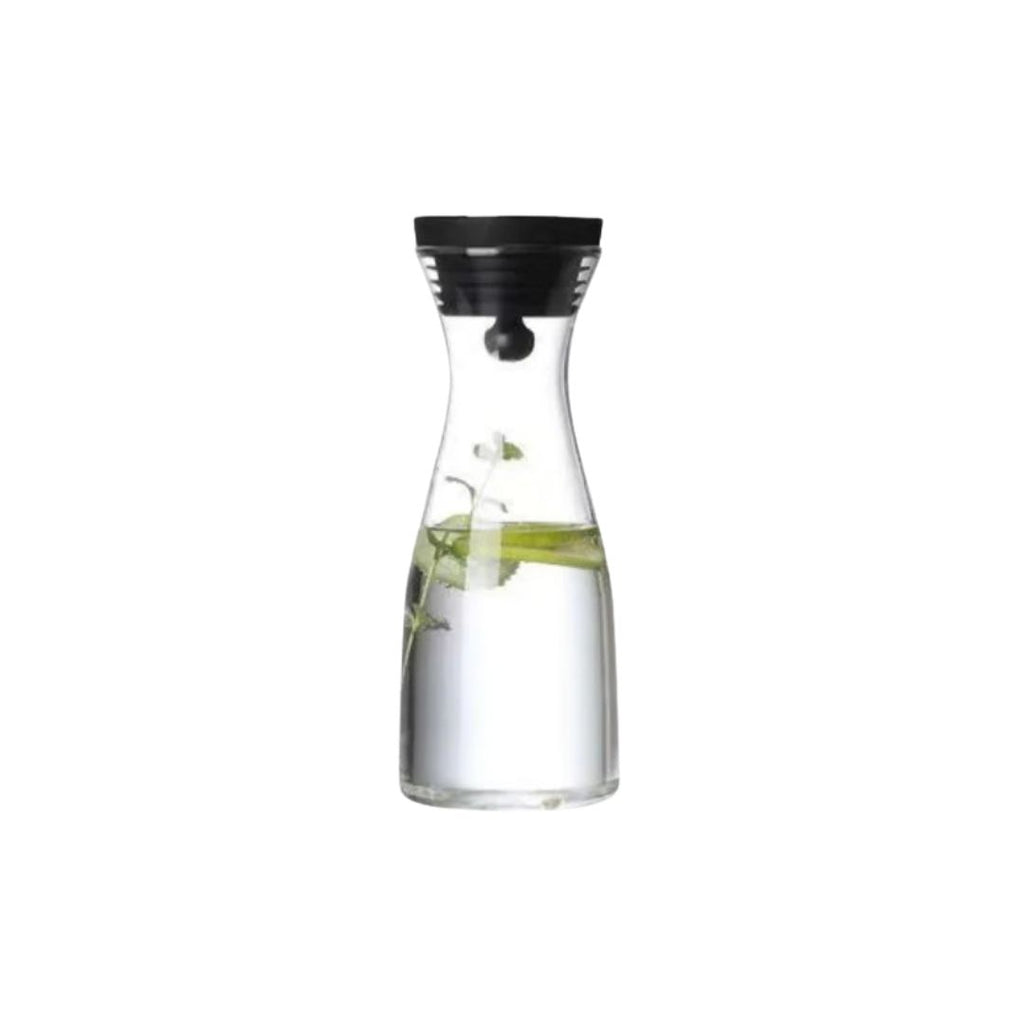 Glass Carafe 1.5L Heat Resistant Water Pitcher with Lid and Stainless Steel Fruit Skewer